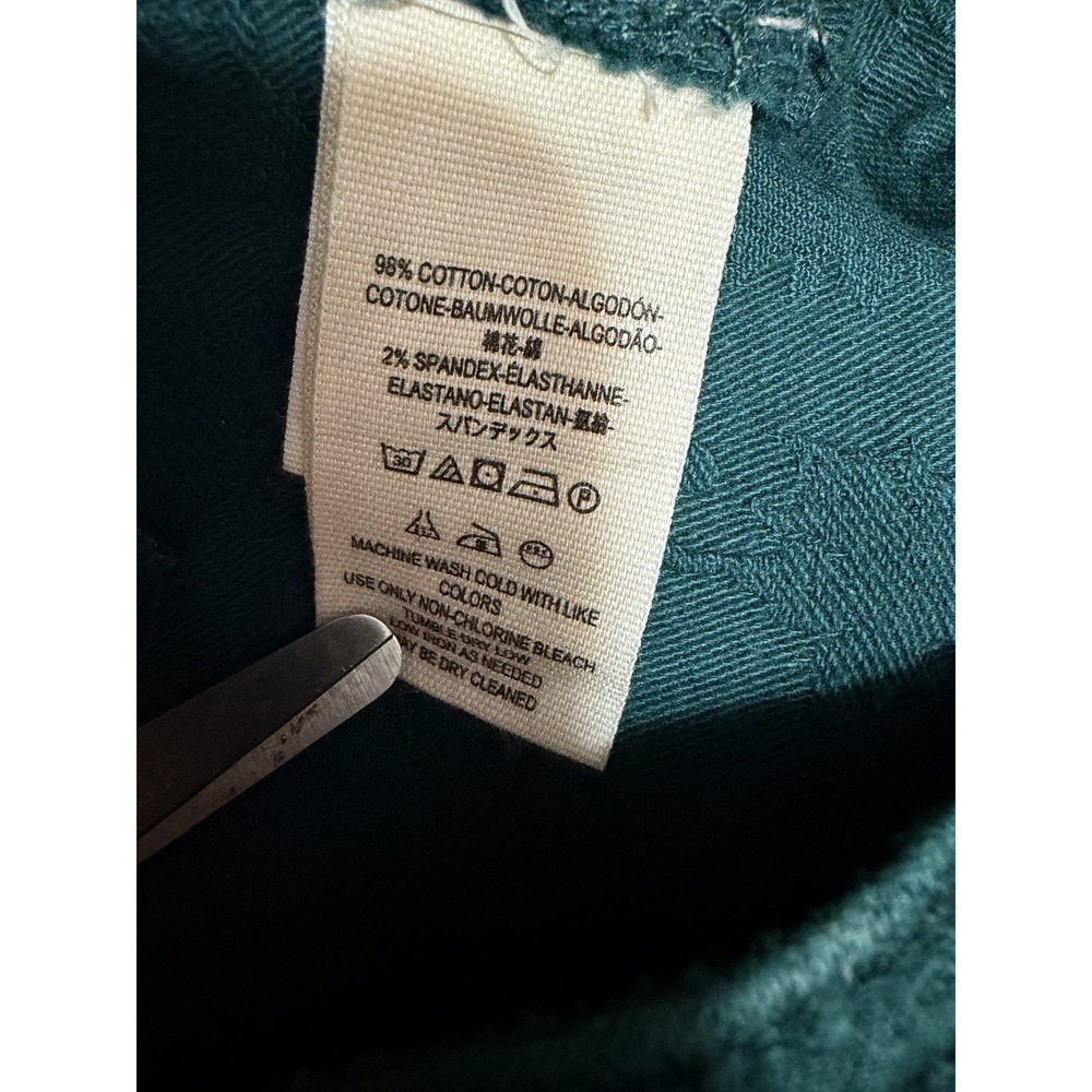 We The Free People Liv Pants Women's 28 Green Flare Leg Stretch Textured Design - Picture 3 of 10